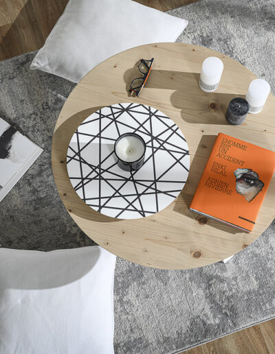 JFG Ébénisterie - Collection HIMA table basse plateau lignes