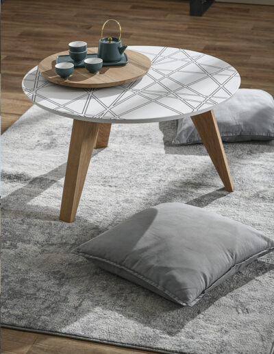 JFG Ébénisterie - Collection HIMA table basse plateau tournant